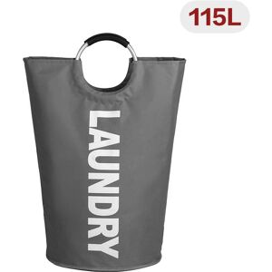 Verago 115l Xl Wäschekorb, Zusammenklappbarer Stoff-Wäschesack, Faltbarer Wäschesammler, Faltbarer Waschbehälter