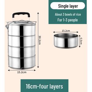 Perfect Choice For Your Home Mehrschichtige Tragbare Lunchbox Aus Edelstahl Für Den Außenbereich Mit Großem Fassungsvermögen Für Schüler 16cm, Four Layers