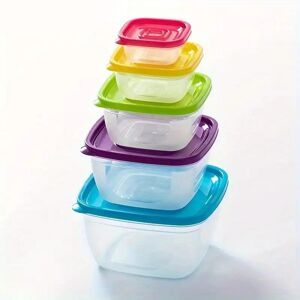 Refreshing Home 5pcs Set Auslaufsichere Deckel Küche Organisatoren Lagerung Container Lebensmittel Lagerung Box Lebensmittel Versiegelt Box Square