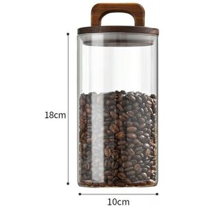 Payuvigo Transparente Gläser Aus Glas Mit Holzgriff Und Deckel, Vorratsglas, Einfache Versiegelte Flaschen, Küche 1250ml