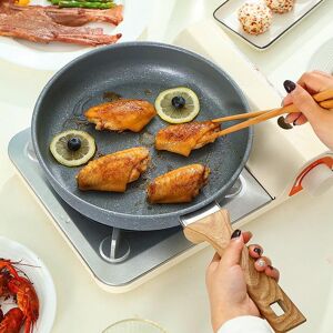 Wow Home Antihaft-Bratpfanne Aus Maifan-Stein Für Steak, Pfannkuchen, Für Den Hausgebrauch, Kompatibel Mit Induktionsherden Und Gasherden Grau 26cm Without Cov