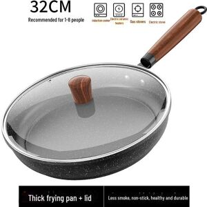 Wow Home Antihaftbeschichtete Bratpfanne Aus Medizinischem Stein Für Steak, Pfannkuchen Und Omeletts 32cm Frying Pan With Lid