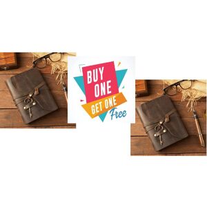 Vintage Leather Diary 2er-Pack Vintage-Tagebuch Mit Ledereinband, Handgefertigtes Antikes Büttenrandpapier