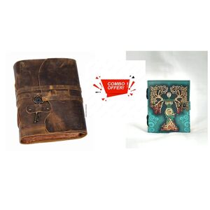 Vintage Leather Diary Kombi-Tagebuch Aus Leder, Handgefertigtes Vintage-Leder-Tagebuch – 200 Handgefertigte Vintage-Seiten In Brauner Farbe
