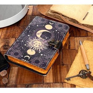 Vintage Leather Diary Celestial Sun & Moon Grimoire Ledertagebuch Handgemachtes Vintage Ledertagebuch, Blanko Zauberbuch Der Schatten, Weihnachtsgeschenk