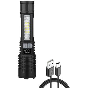 Pawell High Power Led Flashlight Usb Rechargeable Flashlight Hand Lamp Abs Portable Torch For Outdoor Camping Emergency