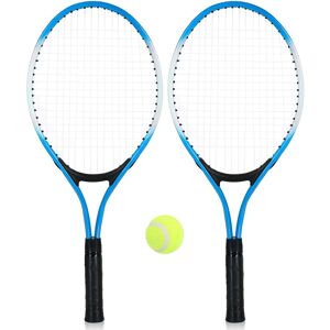 Wosawe Outdoor Sports 2 Stücke Kinder Tennisschläger Schläger Anti-Rutsch-Indoor-Outdoor-Trainingsschläger Blau