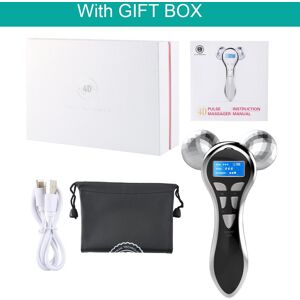 Glomeve 4d Ems Gesichtsmassagegerät Roller Mikrostrom Vibration Gesichts V Lifting Massagegeräte Schönheit Hautpflege-Tool Für Gesicht Augen Hals Körper Black