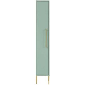 Pharao24.de Badseitenschrank in Mintgrün & Gold Metallgriff