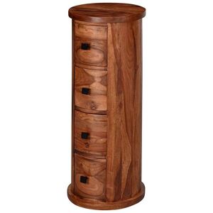 Pharao24.de Säulenkommode massiv Holz mit vier Schubladen 85 cm hoch
