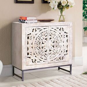 Pharao24.de Kommode Holzkommode in Holz White Wash mit einem Einlegeboden