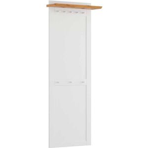 Pharao24.de Wandgarderobe Garderobenpaneel in Weiß mit Hutablage aus Holz