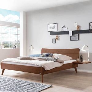 Pharao24.de Nussbaum massiv Bett geölt 140x200 cm modernem Design