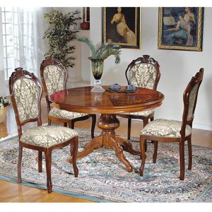 Pharao24.de Barocke Sitzgruppe in Nussbaumfarben Beige Gold