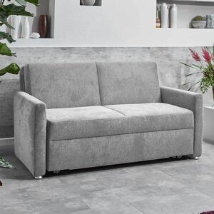 Pharao24.de Hochwertiges Schlafsofa in Silbergrau Faltmechanik
