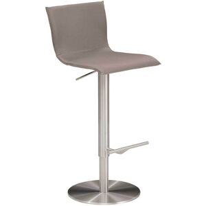 Pharao24.de Moderner Barhocker aus Echtleder in Taupe Stahl Gestell