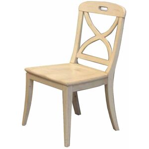 Pharao24.de Esszimmerstuhl in Creme Holz massiv (2er Set)