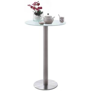 Pharao24.de Glas Bartisch in Weiß Rund