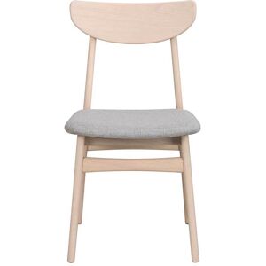 Pharao24.de Skandi Stühle in Hellgrau Stoff Holz White Wash (2er Set)
