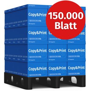 Easyprint Druckerpapier Kopierpapier 150000 Blatt 60 x 2500 A4 Premium Hochweiß CIE 160 Testsieger PEFC Umweltzertifikat