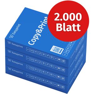 Easyprint Druckerpapier Kopierpapier 2000 Blatt 4 x 500 A4 Premium Hochweiß CIE 160 Testsieger PEFC Umweltzertifikat