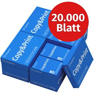 Easyprint Druckerpapier Kopierpapier 20000 Blatt 40 x 500 A4 Premium Hochweiß CIE 160 Testsieger PEFC Umweltzertifikat