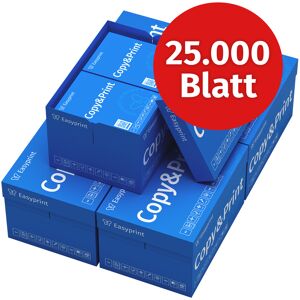 Easyprint Druckerpapier Kopierpapier 25000 Blatt 50 x 500 A4 Premium Hochweiß CIE 160 Testsieger PEFC Umweltzertifikat