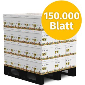 Infowerk Druckerpapier Kopierpapier 150000 Blatt 60 x 2500 A4 80g Premium Hochweiß CIE 160 Testsieger PEFC Umweltzertifikat