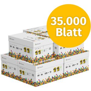 Infowerk Druckerpapier Kopierpapier 35000 Blatt 70 x 500 A4 80g Premium Hochweiß CIE 160 Testsieger PEFC Umweltzertifikat