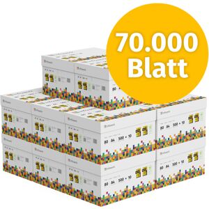 Infowerk Druckerpapier Kopierpapier 70000 Blatt 140 x 500 A4 80g Premium Hochweiß CIE 160 Testsieger PEFC Umweltzertifikat