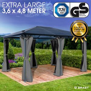 Brast Alu-Pavillon PREMIUM 3,6x4,8 m grau