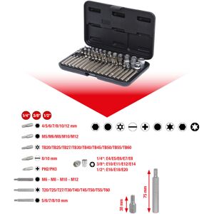 KS Tools 1/4"-1/2" TX-Steckschlüssel- und Bit-Satz, 57-teilig (911.4305)