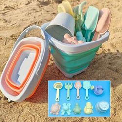 DSUE 11/5/1 PCS Strand Sand Spielen Wasser Set Klapp Eimer Sommer Spielzeug für Kinder Kinder Outdoor Spiel sandkasten Zubehör Farbe Zufällig
