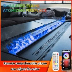 TINGMIAO Wasser Elektrischer Kamin 3D Fernbedienung APP Innendekoration Dampfkamin Nebelkamin Eingebetteter realistischer Nebelflamme