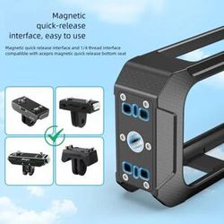 NONE PC Kaninchen Käfig Schutz Rahmen Fall Für Insta360 X5 Gehäuse Käfig Mit Kalten Schuh Halterung Für Insta360 X5 Kamera Zubehör