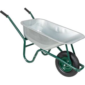 VOSS.farming Schubkarre - 90 Liter, 220kg Tragkraft, verzinkte Wanne, Luftreifen mit Metallfelge
