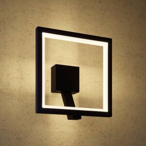 Lucande LED-Wandleuchte Square, anthrazit, Metall, IP65