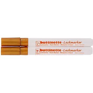 buttinette Lackmarker, gold, 2 Stifte