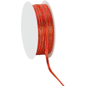 Satinband, rot-gold, 3 mm, 20 m