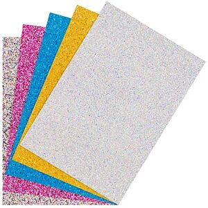 Glitter-Karton, 17,4 x 24,5 cm, 5 Blatt