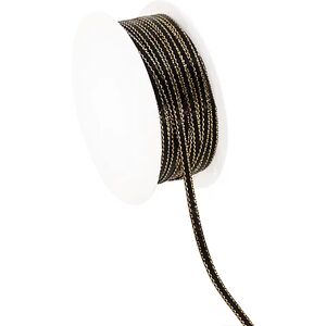 Satinband, schwarz-gold, 3 mm, 20 m