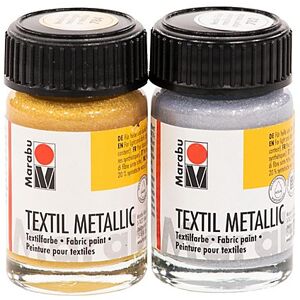 Marabu Stoffmalfarben-Set "Metallic", 2x 15 ml