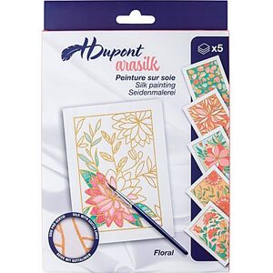 Seidenmalerei Karten-Set "Floral", 5 Stück