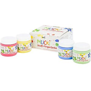 Mucki Stoff-Fingerfarben, 4x 150 ml