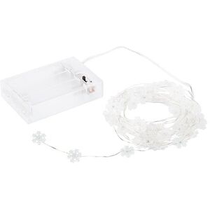 LED Micro-Lichterkette "Schneeflocken", mit Batteriekasten und Timer, 40 LEDs