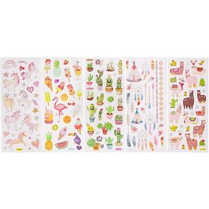 Glitzer-Sticker "Exotic", 1&ndash;5 cm, 5 Blatt