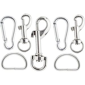 Taschenzubehör-Set mit Karabinern und D-Ringen, 7-teilig