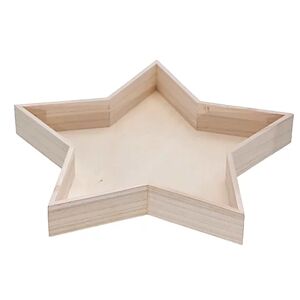 Tablett "Stern" aus Holz, 40 cm