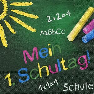Papierserviette "Mein 1. Schultag", 33 x 33 cm, 20 Stück