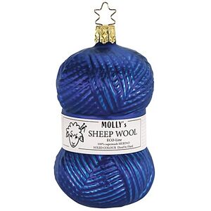 Weihnachtskugel "Wollknäuel", dunkelblau, 11 cm